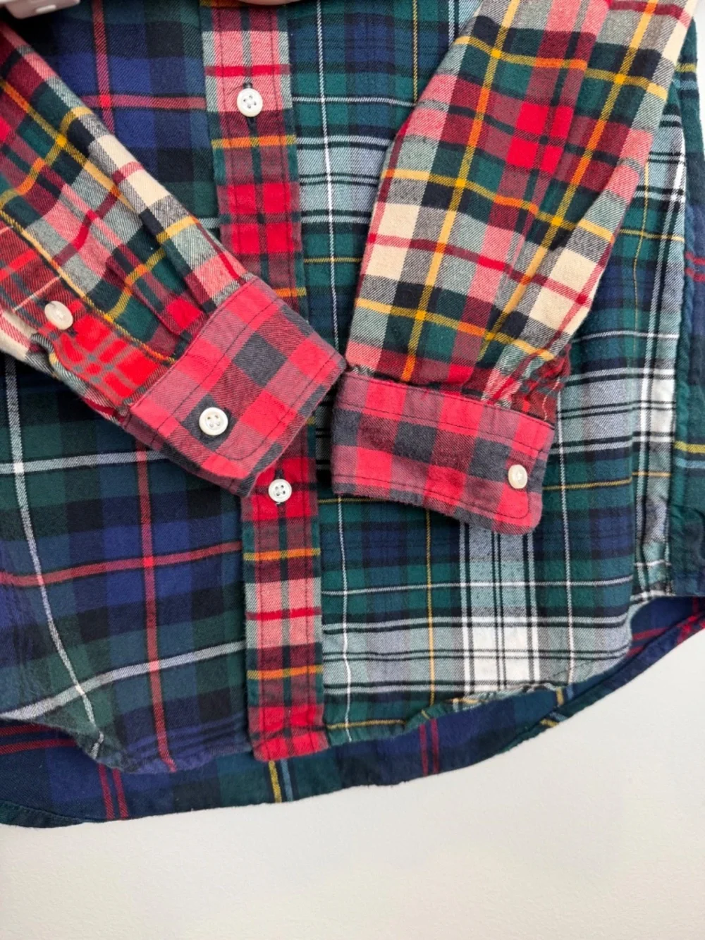 Ralph Lauren Boys Size 6 Patchwork Plaid Button Down Shirt Multicolor